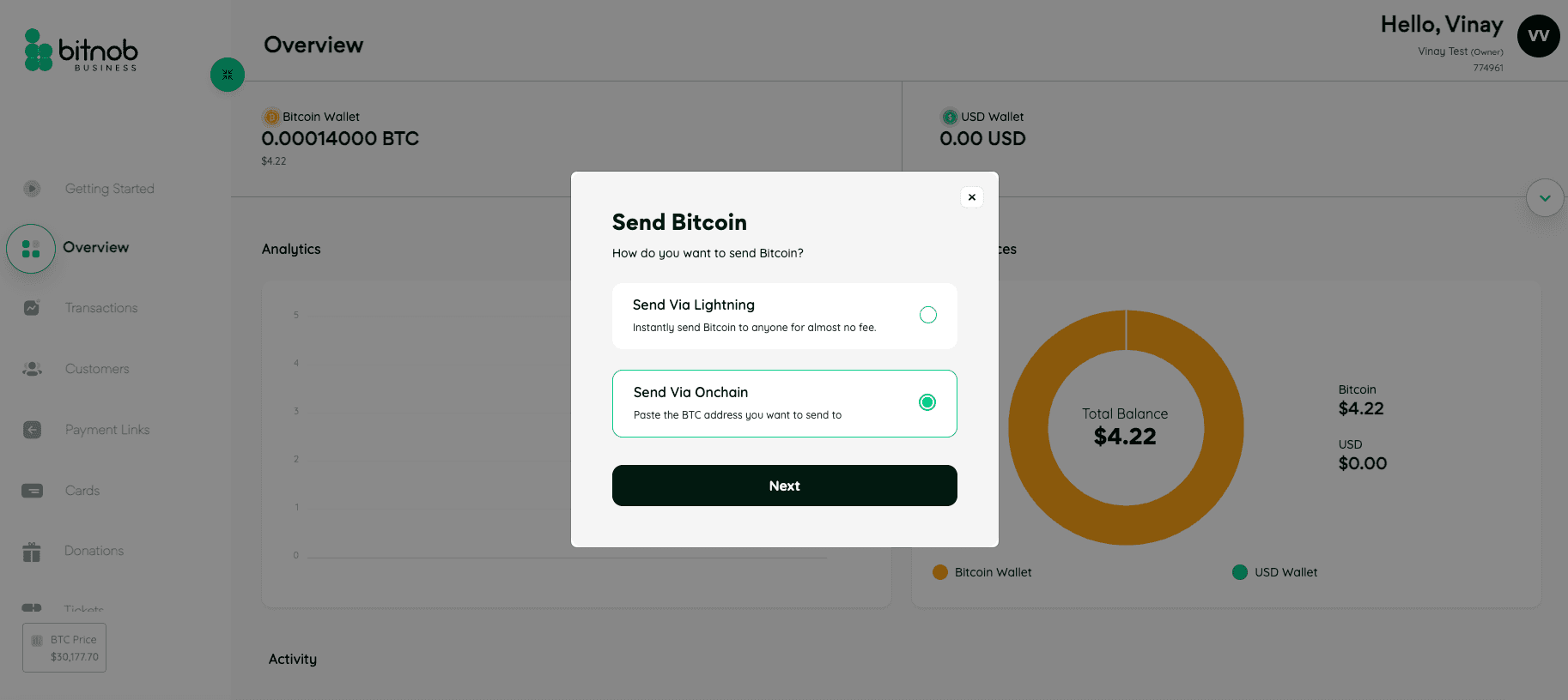 Pasting address for business withdrawal.